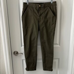 Ivanka Trump Dark Olive Modern Chinos Zipper Details 4 Pocket